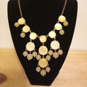 Yellow Pearl Chandelier Statement Necklace